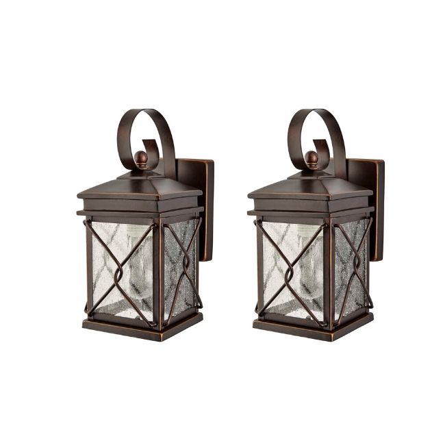 technology-Paisley Outdoor Wall Lantern / Sconce Waterproof Down-Facing Light - 2 Pack - Bronze