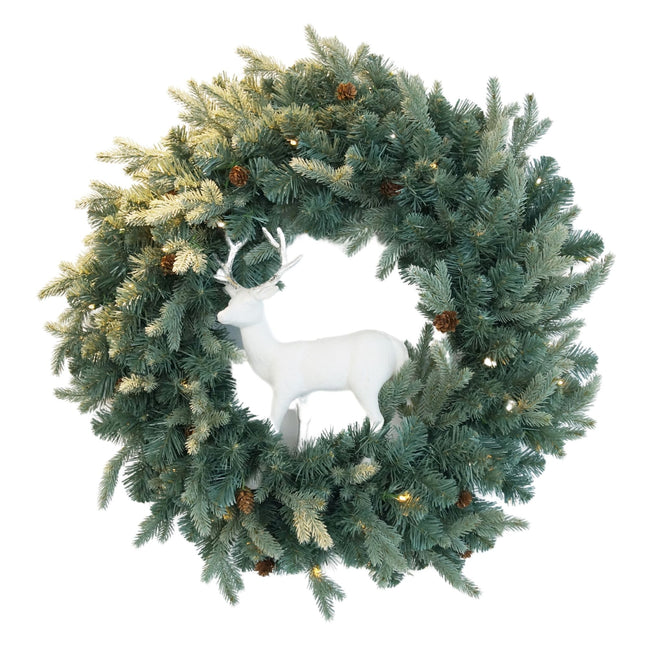 technology-Mini Pinecone 20-Inch Pre-Lit Christmas Wreath