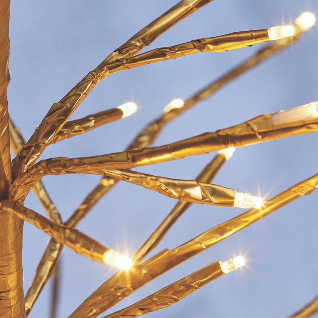 technology-Golden Trees Pre-Lit LED Christmas Lawn Décor - Warm White - 2 Pack