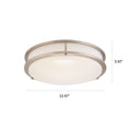 LED Flush Mount Ceiling Light Thin Design And Dimmable - 14" Width - Brushed Nickel