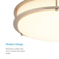 LED Flush Mount Ceiling Light Thin Design And Dimmable - 14" Width - Brushed Nickel