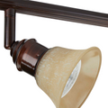 Close up of one of the 4 track heads on the Stratford Track Lighting kit, angled left
