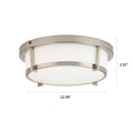 LED Flush Mount Ceiling Light Cage Design And Dimmable - 13" Width - Brushed Nickel