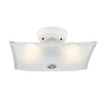 Flush Mount Ceiling Light With Frosted Glass Shade - 12" Width - White