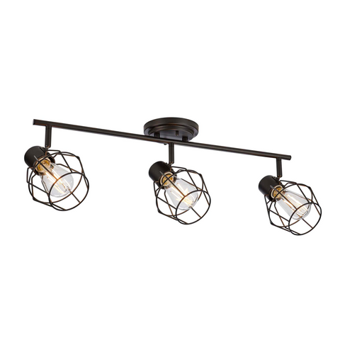 Keele Track Lighting Kit LED Adjustable Ceiling Fixture - 3-Light - Oil Rubbed Bronze placed on a white background 