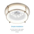 LED Flush Mount Ceiling Light Cage Design And Dimmable - 13" Width - Brushed Nickel