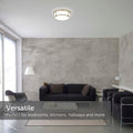 LED Flush Mount Ceiling Light Cage Design And Dimmable - 13" Width - Brushed Nickel