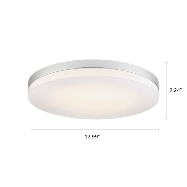 LED Flush Mount Ceiling Light Ultra-Thin Design And Dimmable - 13" Width - Brushed Nickel