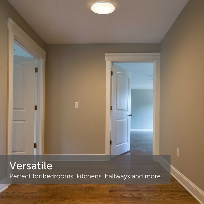 LED Flush Mount Ceiling Light Ultra-Thin Design And Dimmable - 13" Width - Brushed Nickel