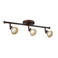 Stratford Track Lighting Kit Adjustable Ceiling Fixture - 3-Light - Cream & Oil Rubbed Bronze