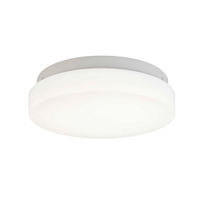 LED Flush Mount Ceiling Light With Frosted White Shade - 7" Width - Brushed Nickel