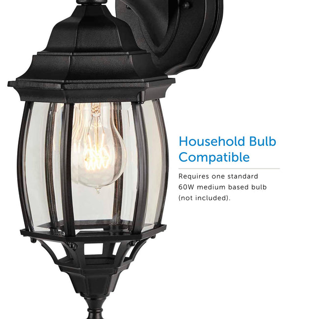 technology-Nobela Outdoor Wall Lantern / Sconce Waterproof Down-Facing Light - Black