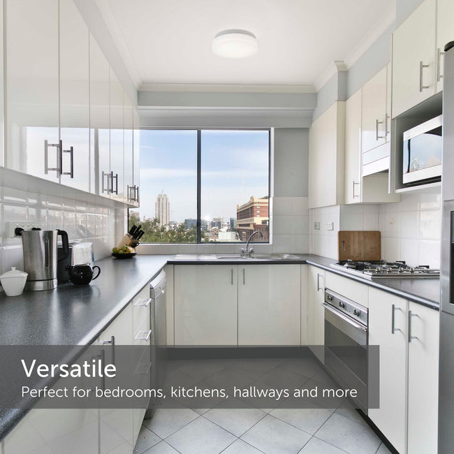 LED Flush Mount Ceiling Light With Frosted White Shade - 7" Width - Brushed Nickel