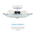 Flush Mount Ceiling Light With Frosted Glass Shade - 12" Width - White