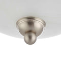 Flush Mount Ceiling Light With White Alabaster Shade - 12" Width - Brushed Nickel