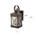 Paisley Outdoor Wall Lantern / Sconce Waterproof Down-Facing Light - 2 Pack - Bronze with dimensions of 11.25" x 5"