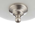 Flush Mount Ceiling Light With Frosted Glass Shade - 13" Width - Brushed Nickel