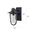 Wellesley Outdoor Wall Lantern / Sconce Down-Facing Waterproof Light - Black with dimensions of 10.5" x 6.63"