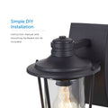 Close up of the top of the Welllesley Lantern and a call out for Simple DIY Installation