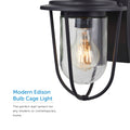 Extreme close up of the bulb inside of the lantern and its modern edison bulb cage light