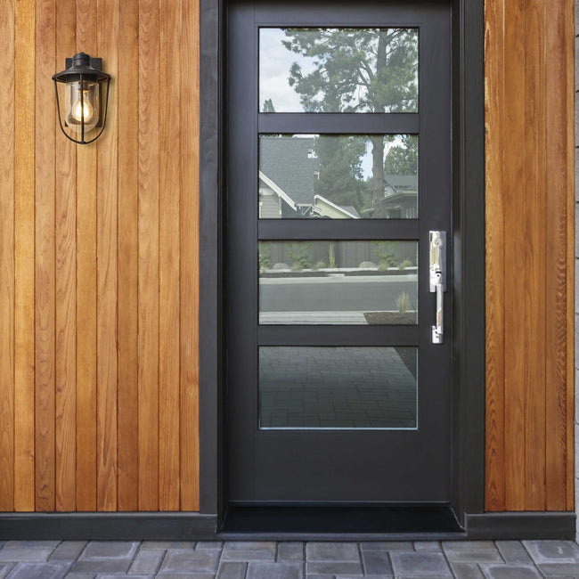 technology-Wellesley Outdoor Wall Lantern / Sconce Down-Facing Waterproof Light - Black