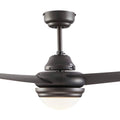 Contemporary Ceiling Fan with Dimmable Light - 3 Blades - Black close-up on base