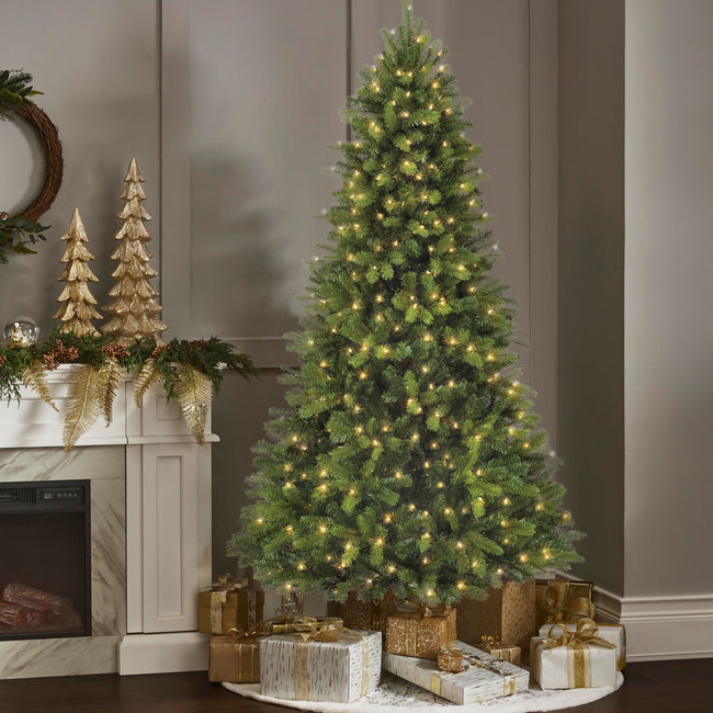 technology-Kawartha Pine 6.5-Ft Christmas Tree - 200 Warm White LED Lights