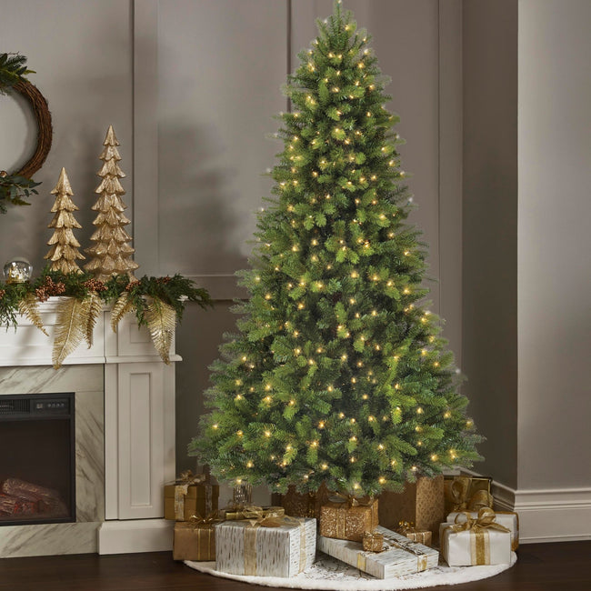technology-Hudson Spruce 6.5-Ft Christmas Tree - 300 Warm White LED Lights