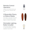 Gunnar Ceiling Fan with dimmable lights, remote control and reversible blades