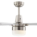 Leon Ceiling Fan with Dimmable Light - 4 Blade - Silver & Nickel close-up
