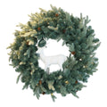 NOMA Mini Pinecone Wreath with Small White Deer Sculpture in Center. White Background