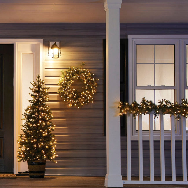 technology-Mini Pinecone 20-Inch Pre-Lit Christmas Wreath