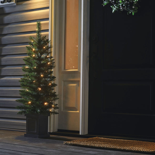 technology-Farrow 4-Ft Potted Entryway Christmas Tree - 35 Warm White LED Lights
