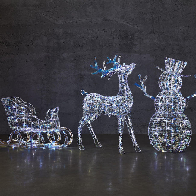 technology-Iridescent Sleigh Pre-Lit LED Christmas Lawn Décor