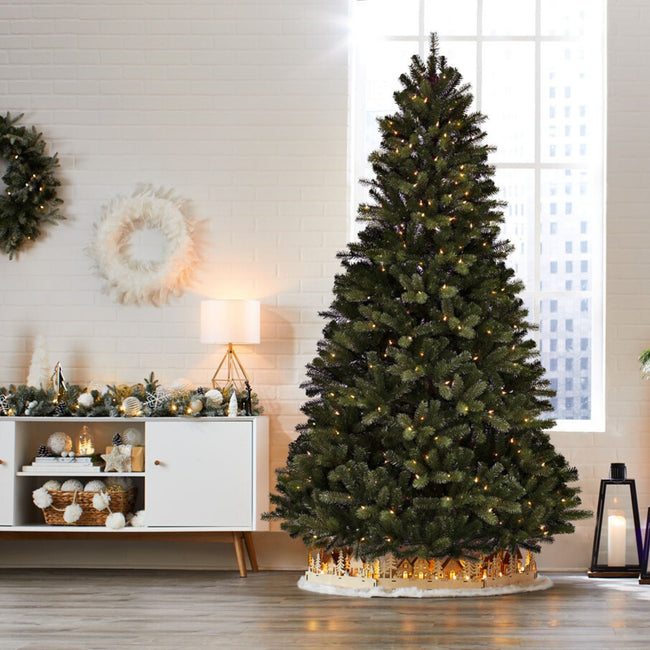 technology-Durand Pine 7-Ft Christmas Tree - 400 Warm White Incandescent Lights