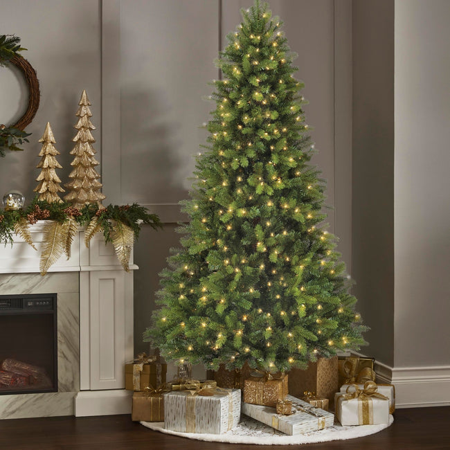 technology-Durand Pine 7-Ft Christmas Tree - 400 Warm White Incandescent Lights