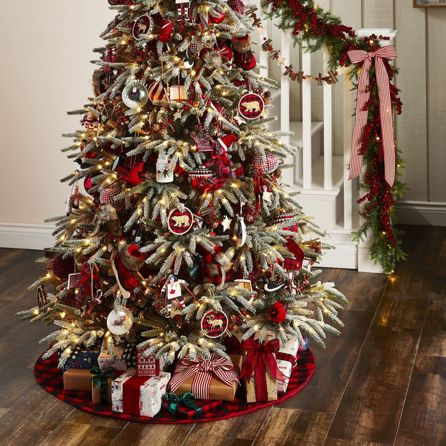 technology-Snow Dusted Alpine 7-Ft Christmas Tree - 650 Micro-Brite LED Lights