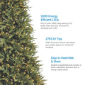 Close-Up of Piedmont Fire Christmas Tree on Left Side of Image. 3 Feature Call Outs on Right Side. White Background