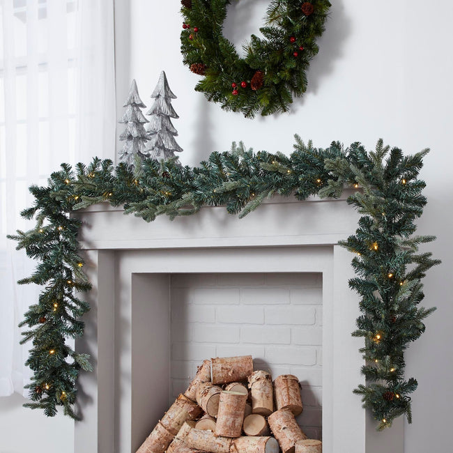 technology-Mini Pinecone 9-Ft Pre-Lit Christmas Garland