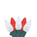 C6 Red & Pure White Bulbs Fanned Out Quick Clips on White Background