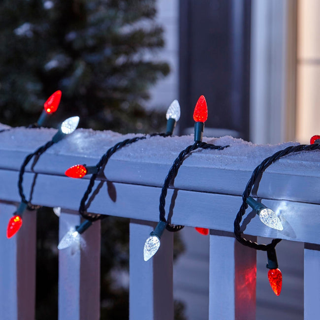 technology-C6 LED Christmas String Light - 70-Count - Red & White