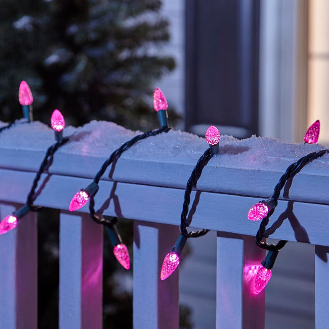 technology-C6 LED Christmas String Lights - 70-Count - Pink
