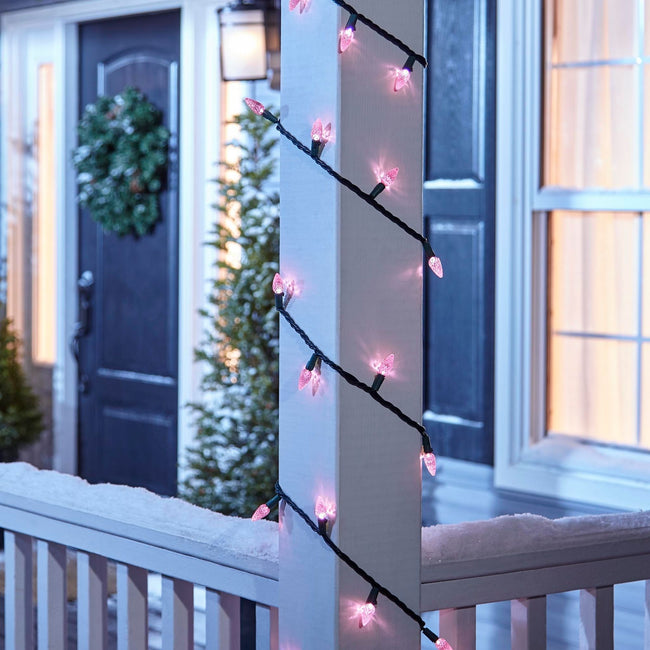 technology-C6 LED Christmas String Lights - 70-Count - Pink