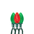 NOMA C9 String Lights 3 Red & Green Bulbs, Green Wire on White Background