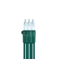 3 Cool White Mini LED Bulbs, Green Wire on White Background