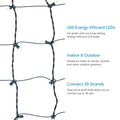 NOMA Mini LED Pure White Net Lights Feature Call Out Image. Net Lights on Left Side and 3 Features on Right Side