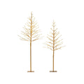 NOMA Pre-Lit Golden Trees with 280 Warm White Mini LED Lights, - 2-Pack. White Background.