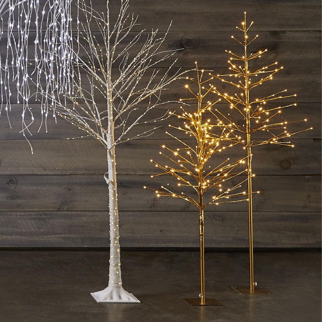 technology-Golden Trees Pre-Lit LED Christmas Lawn Décor - Warm White - 2 Pack