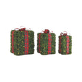 NOMA Pre-Lit Incandescent Winter Garden Gift Boxes - 3-Pack. White Background.