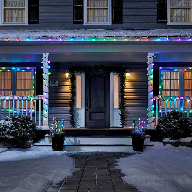 technology-Quick Clip™ C9 LED Christmas String Lights - 24-Count - Purple, Blue & Green